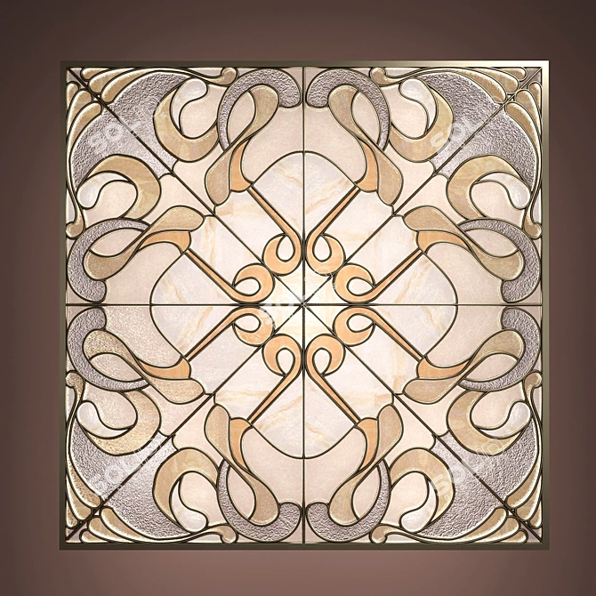 Classic Stained Glass Window 3D model image 2