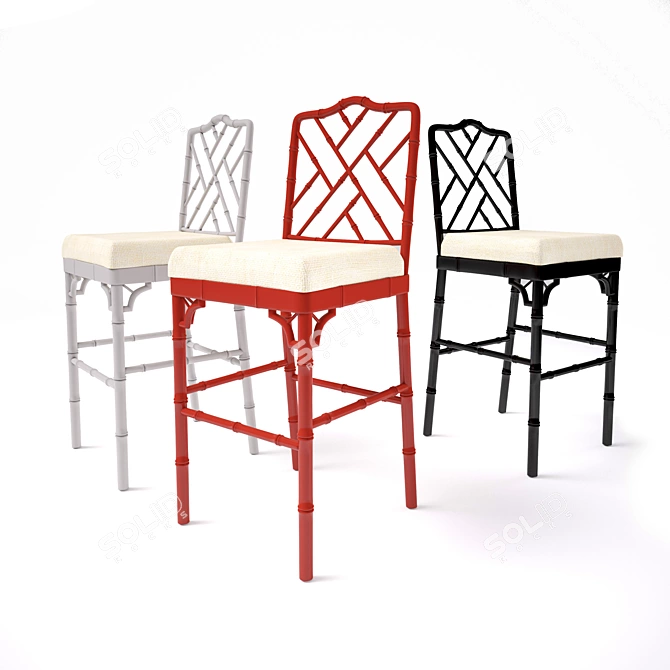 Dayna Upholstered Barstool 3D model image 1