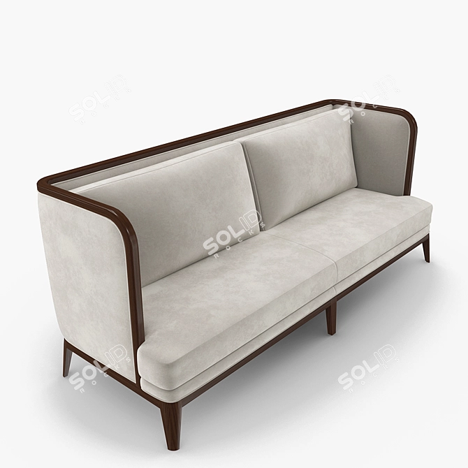 Andree Putman Pagoda Sofa: French Oak Sophistication 3D model image 3