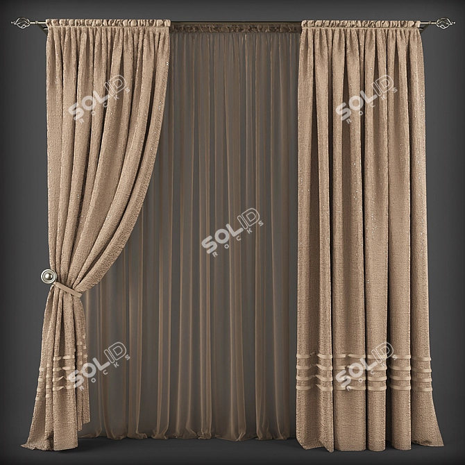 Title: Elegant Window Curtains: Shtory196 3D model image 1