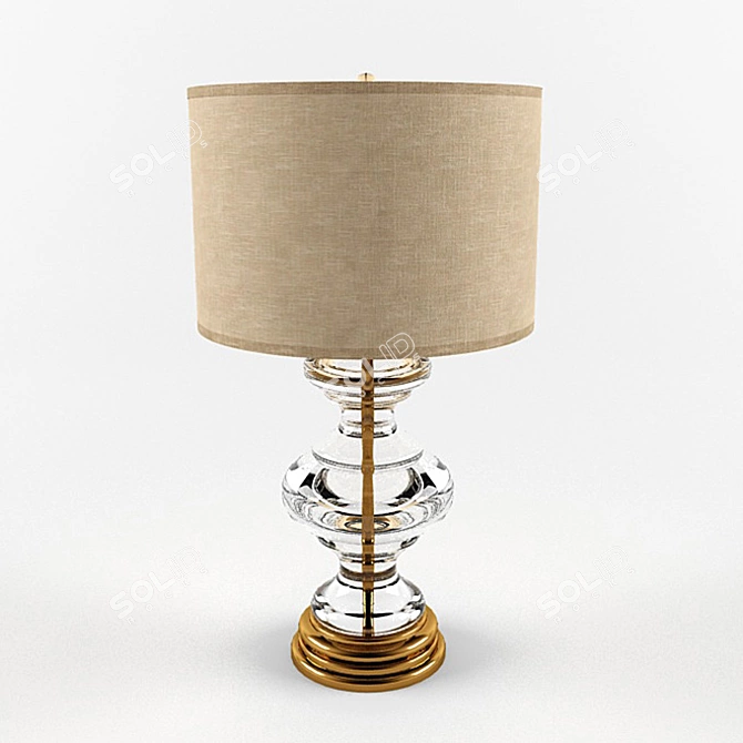 Elegant Jasmine Glass Lamp Base 3D model image 2