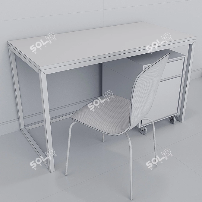 Elegant Home Office Set 3D model image 2