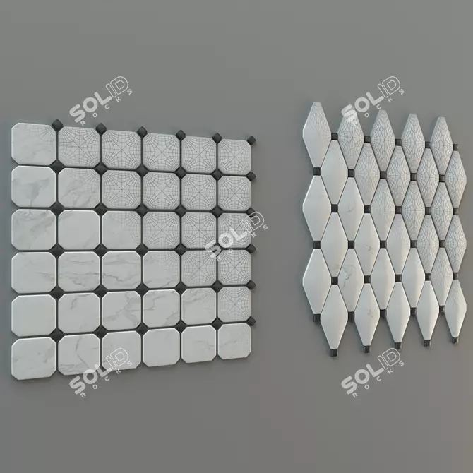 Vallelunga Calacatta VI: Elegant Geometric Tile 3D model image 3