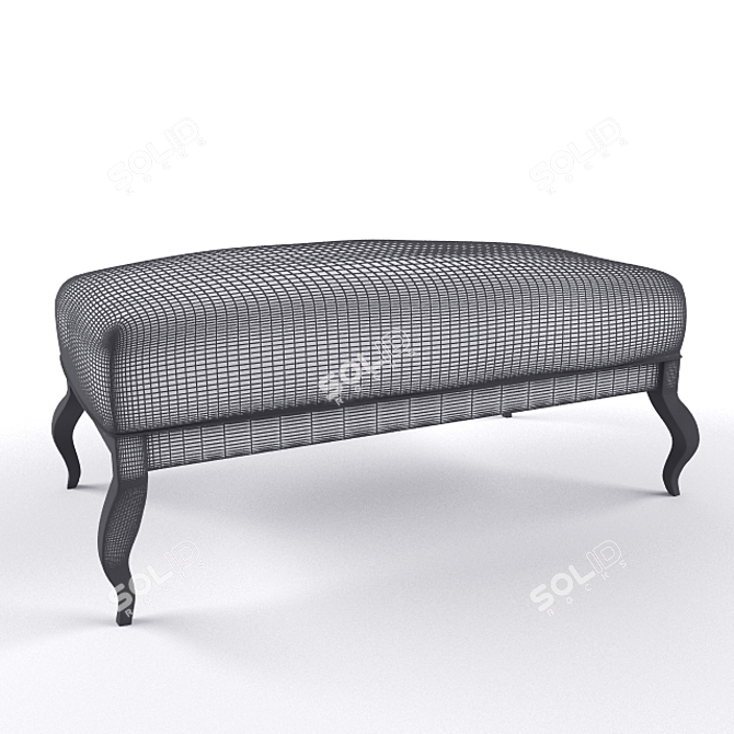 Elegant Upholstered Banquette 3D model image 2