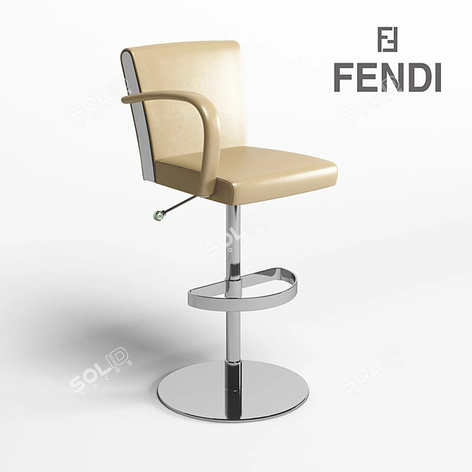 Elegant Fendi Elisa Bar Chair 3D model image 1
