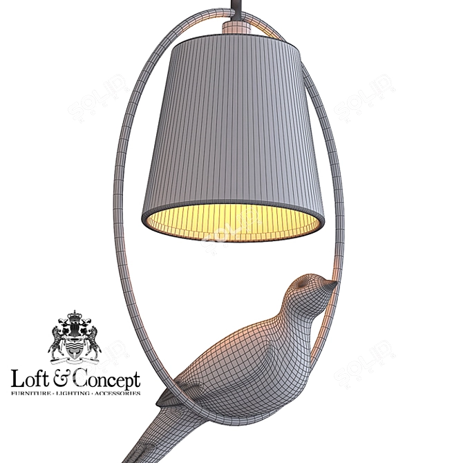 Elegant Norman Bird Chandelier 3D model image 3