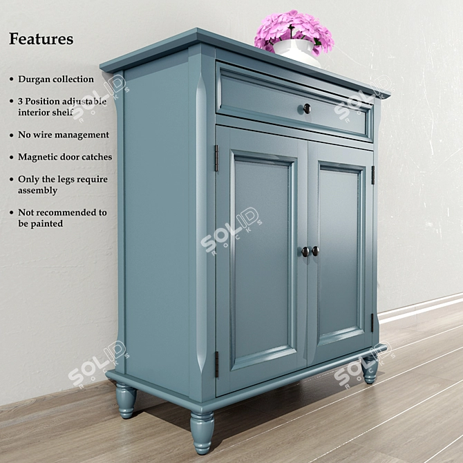 Elegant Durgan Accent Cabinet 3D model image 2