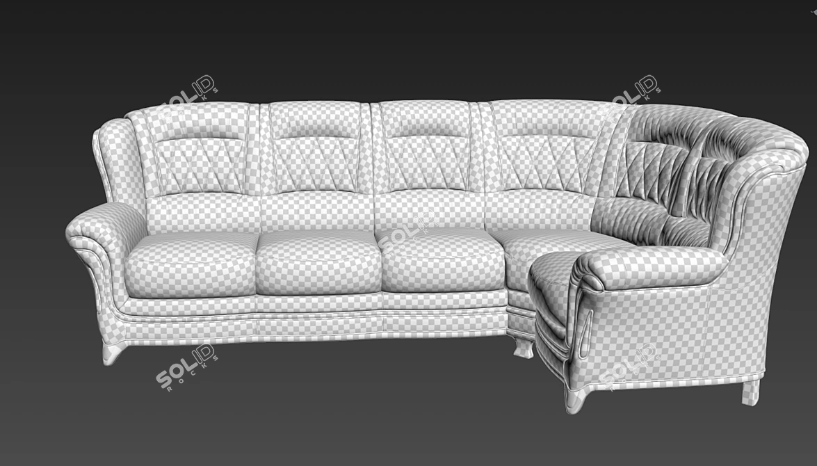 Elegant Diana Sofa by Tries 3D model image 3