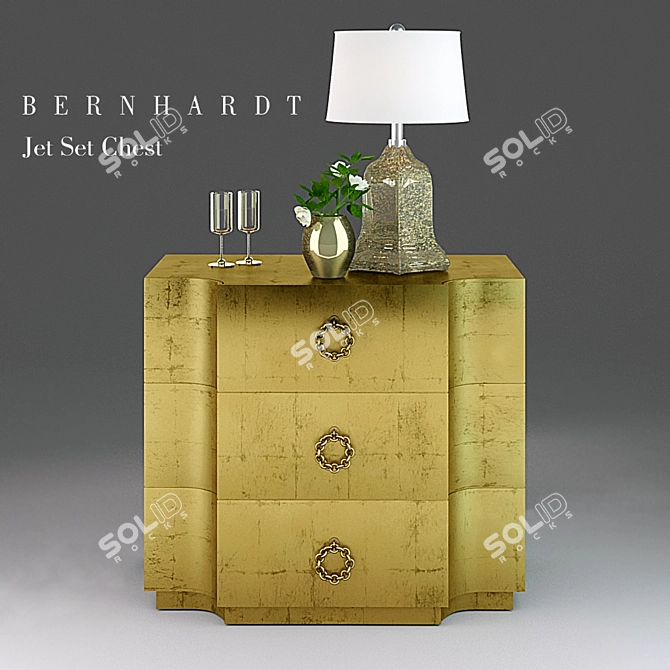 Golden Maple Chest: Elegant and Versatile 3D model image 1