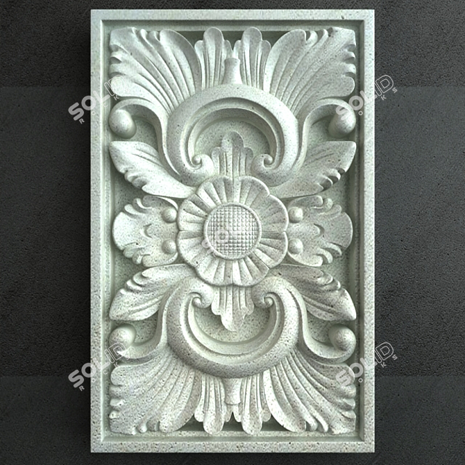 Exquisite Bali Stone Carving 3D model image 1