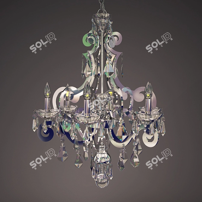 Elegant Crystal Chandelier 3D model image 1