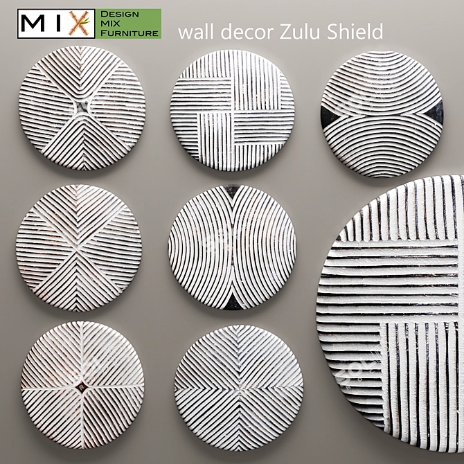 Zulu Shield Wall Decor 3D model image 1