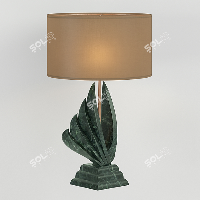Elegant Winged Marble Table Lamp 3D model image 2