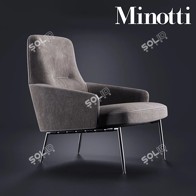 Modern Minotti Coley Armchair 3D model image 1