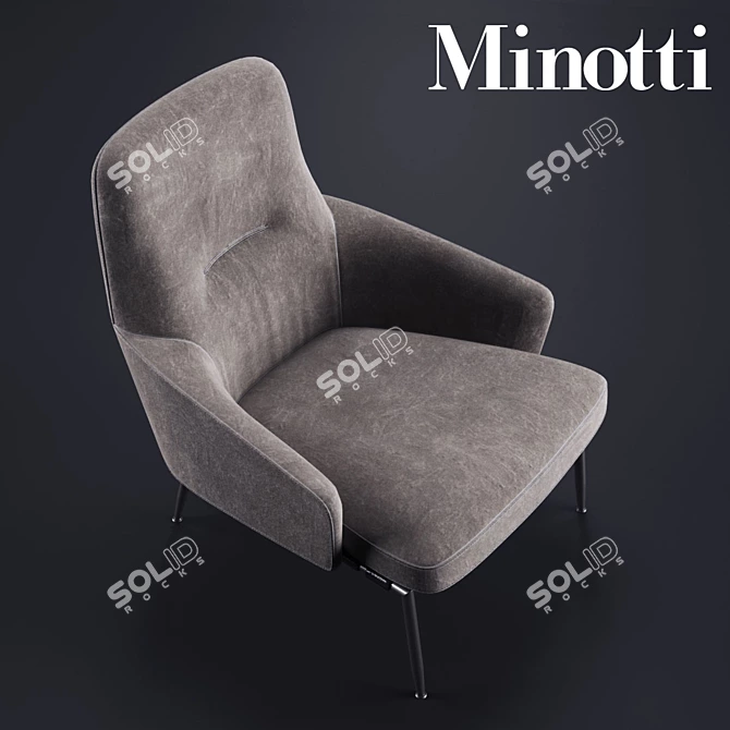 Modern Minotti Coley Armchair 3D model image 2
