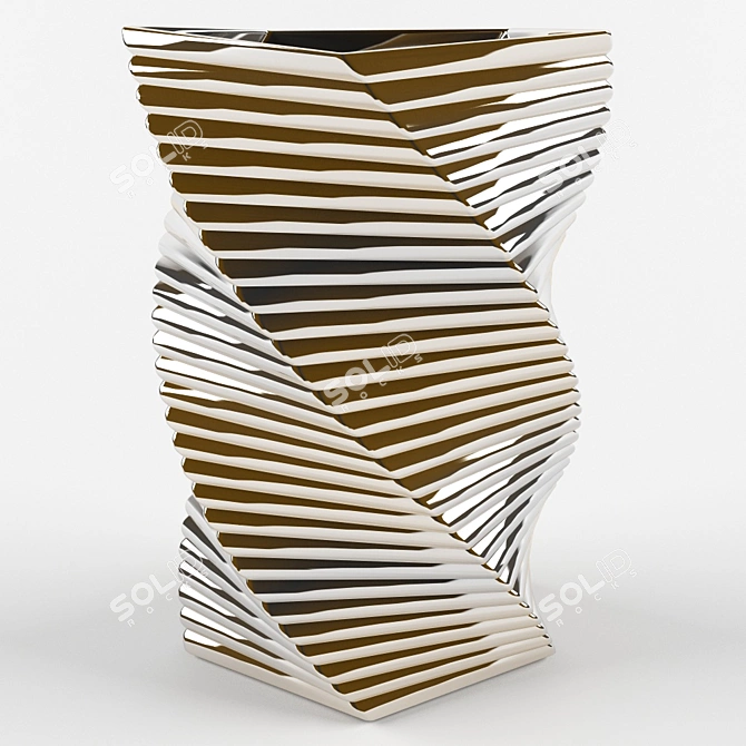  Twisted Ceramic Vase 3D model image 1