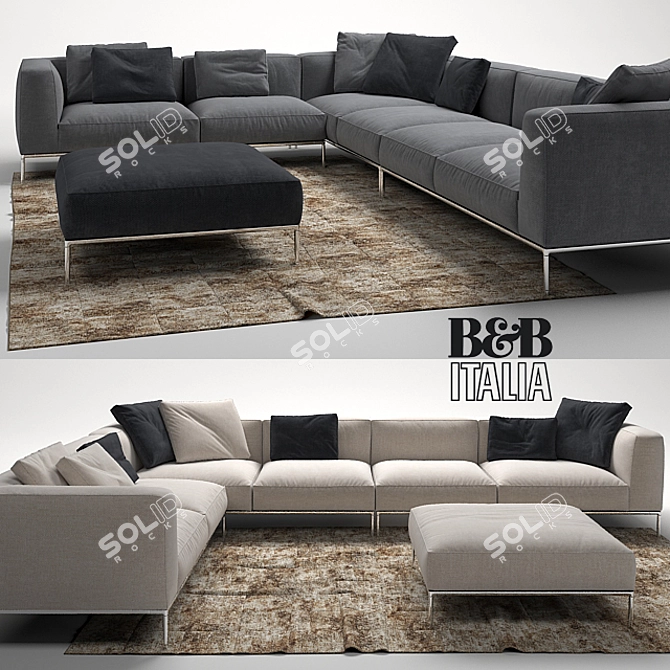 Modern Comfort: B&B Italia Frank Sofa 3D model image 1