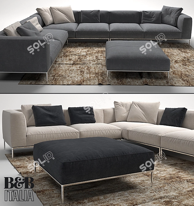 Modern Comfort: B&B Italia Frank Sofa 3D model image 2