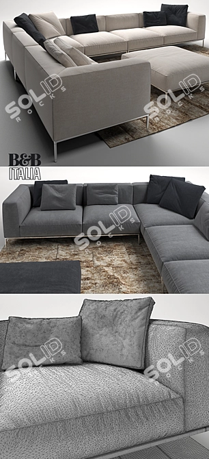 Modern Comfort: B&B Italia Frank Sofa 3D model image 3