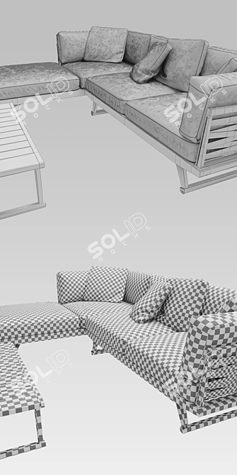 B&B Italia Gio: Elegant Sofa Table 3D model image 3