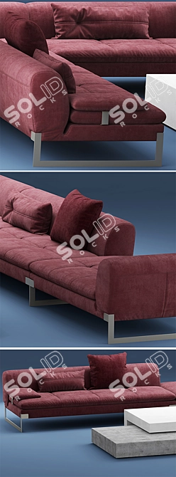 Elegant Baxter Viktor Leather Sofa 3D model image 2