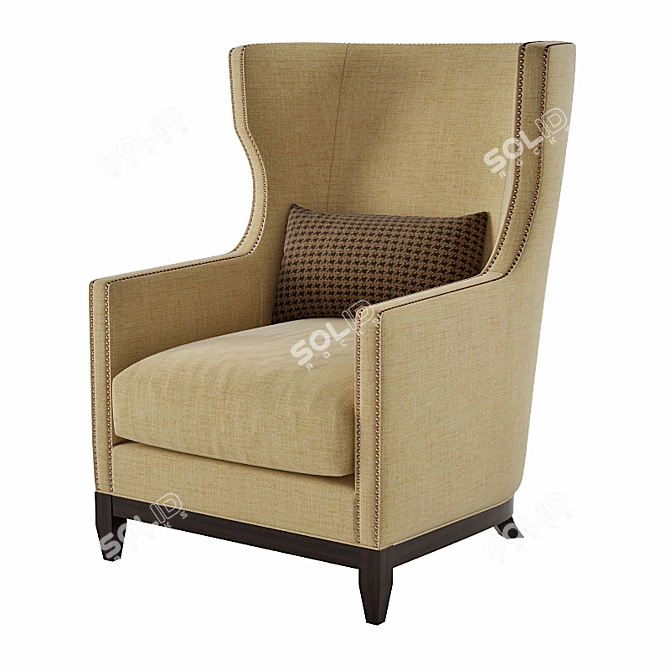 Century Fabric Armchair: Elegant and Comfortable 3D model image 1