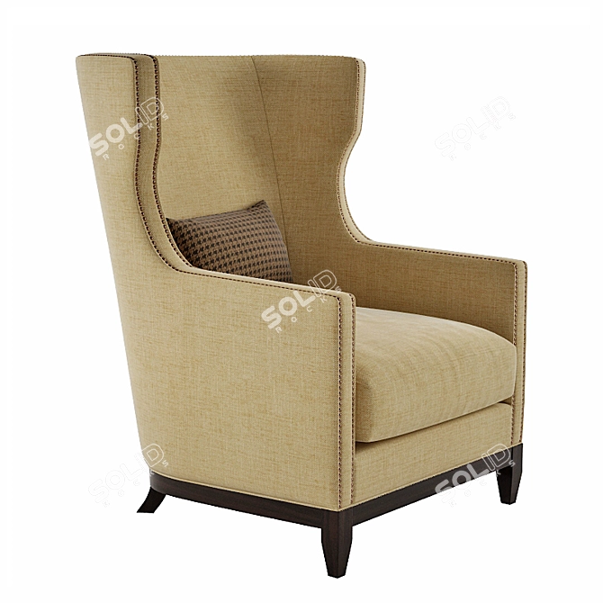 Century Fabric Armchair: Elegant and Comfortable 3D model image 2