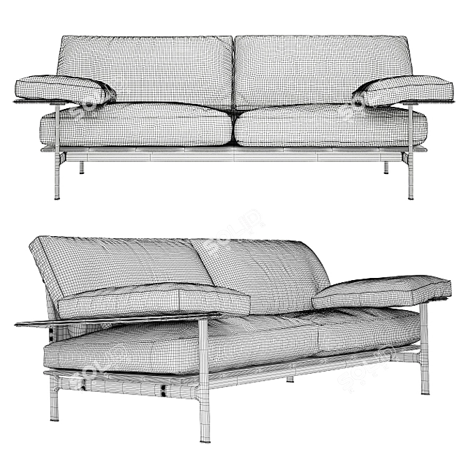 Elegant Diesis Sofa by B&B Italia 3D model image 3