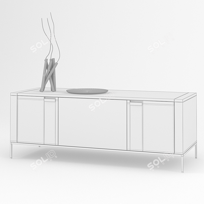 Elegant Modern Sideboard by CC 3D model image 2
