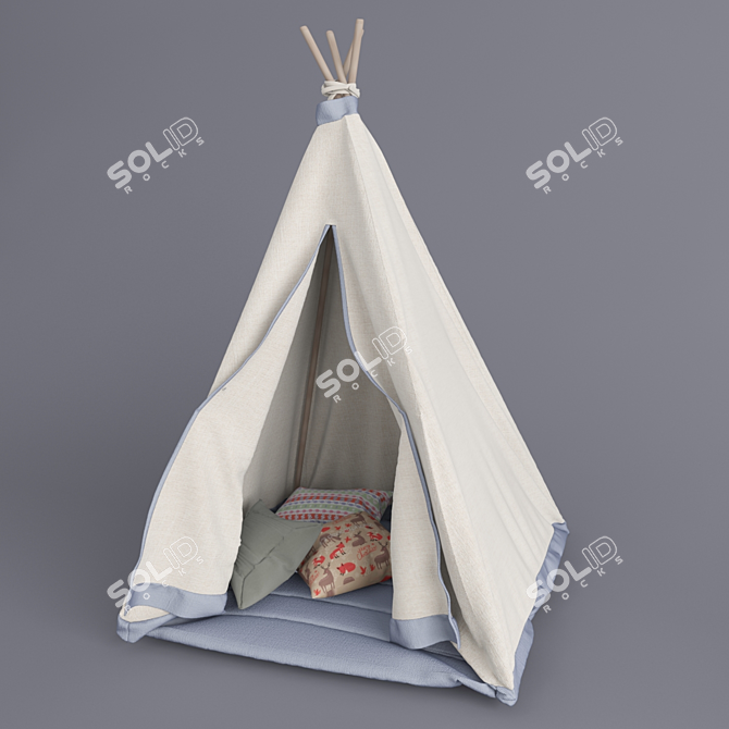 Playful Kids' Room Tent 3D model image 1