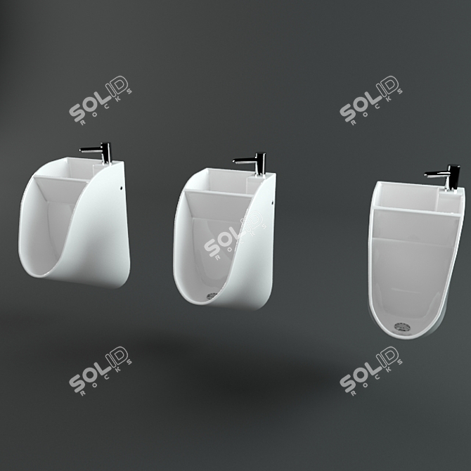 DualFlush Duo: Water-Saving Sink & Urinal 3D model image 3