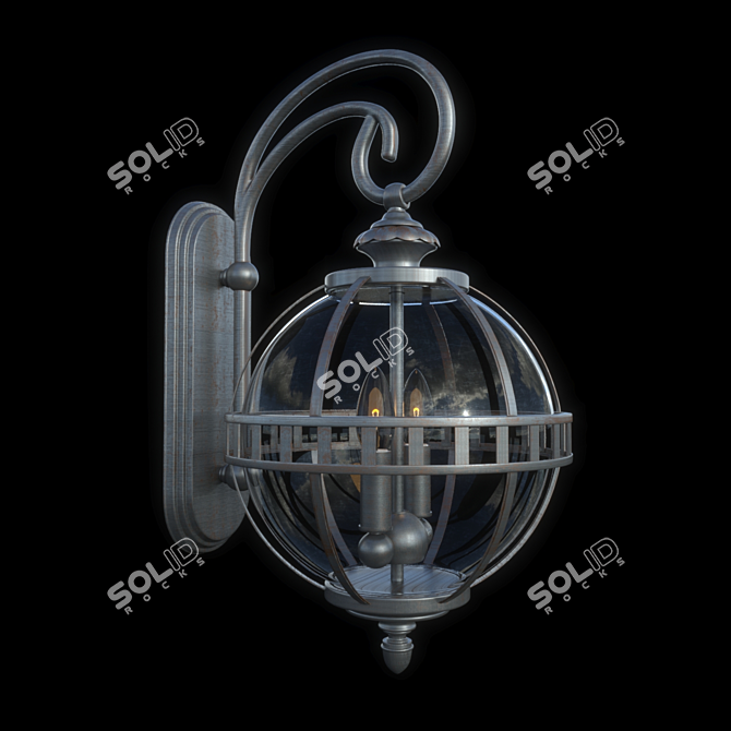 Elegant Outdoor Pendant Light 3D model image 1