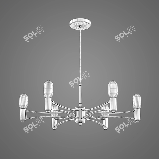 German-made Tropfen 1523-6P-U1F Chandelier 3D model image 3