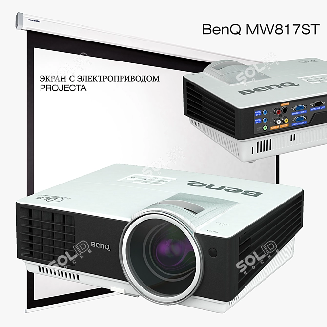 BenQ MW817ST Projector Bundle 3D model image 1