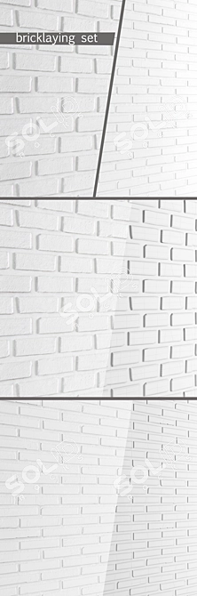 Contemporary White Brick Tiles 3D model image 2