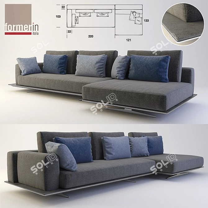 Luxurious Formerin Mastroianni Sofa 3D model image 1