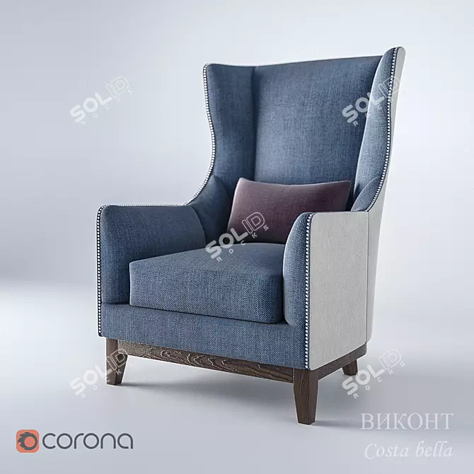 Luxury Viscount Costa Bella Chair 3D model image 1