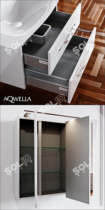 Aqwella Symphony Bathroom Vanity Set 3D model image 3
