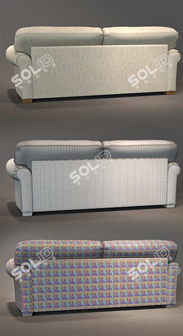 Silver RoyBosh Sofa - Stylish and Spacious 3D model image 3