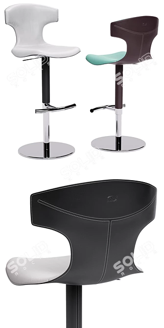 Poltrona Frau MONTERA Revolving Stool 3D model image 2