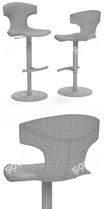 Poltrona Frau MONTERA Revolving Stool 3D model image 3