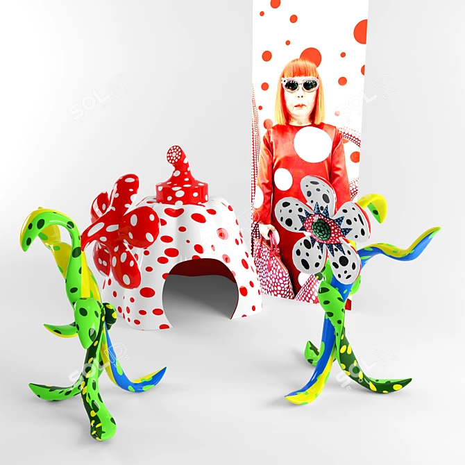 Eternal Visions: Yayoi Kusama Sculptures 3D model image 1