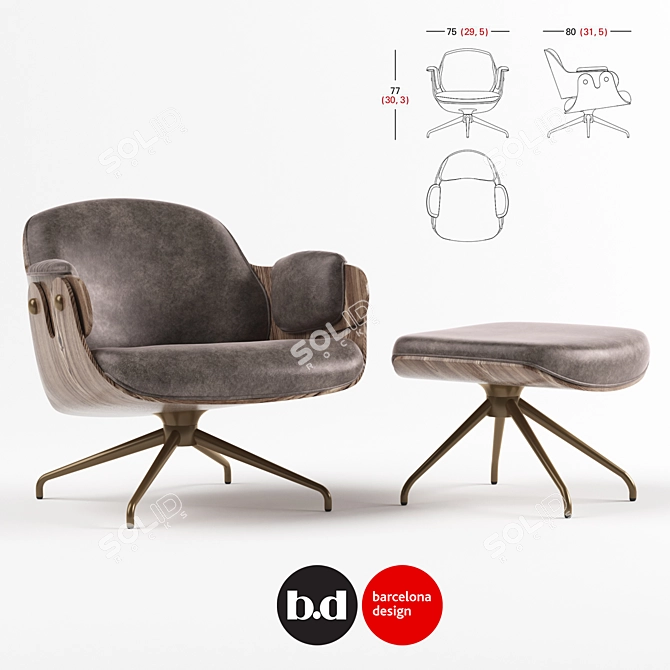  Showtime Low Lounger by BD Barcelona 3D model image 1