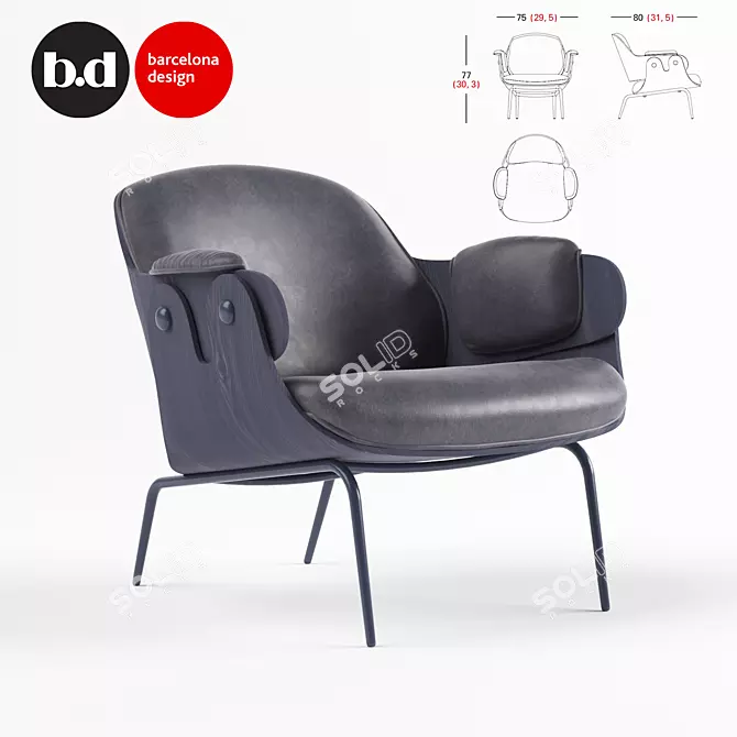 BD Barcelona Design LOW LOUNGER: Timeless Comfort 3D model image 1