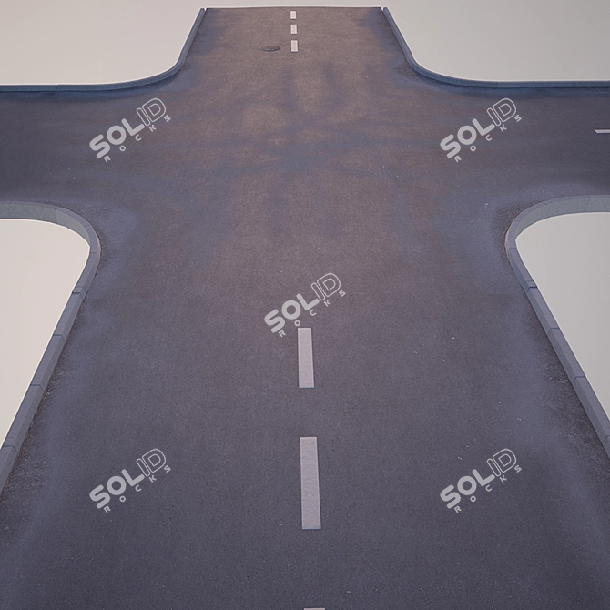 Urban Crossroads: 3D Street Intersection 3D model image 1