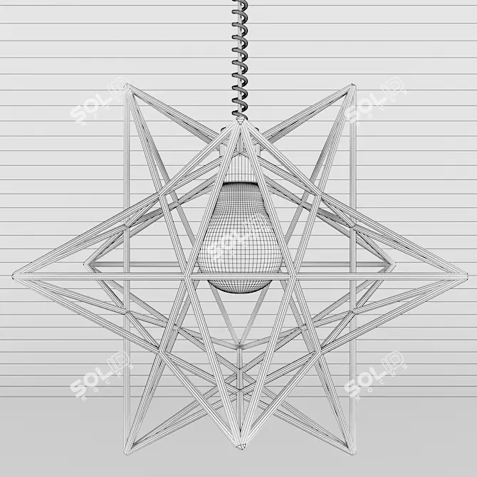 Starry Metal Pendant 3D model image 2