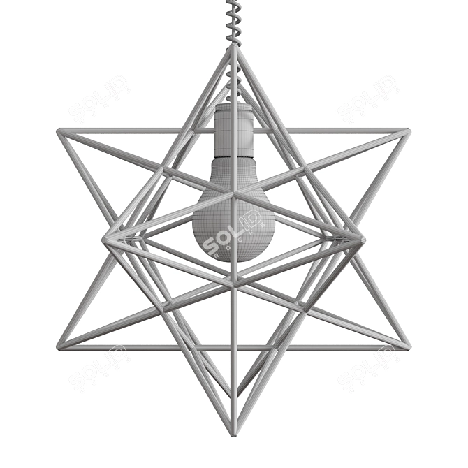 Starry Metal Pendant 3D model image 4