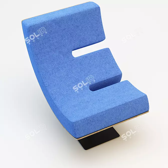 Tipographia Chair: Unique Alphabet Design 3D model image 2