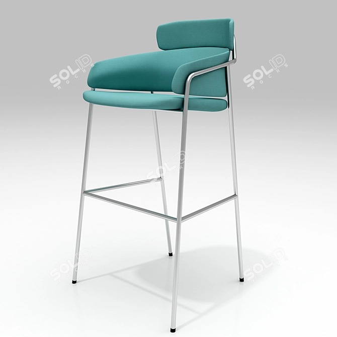 Sleek Strike Stool 3D model image 1