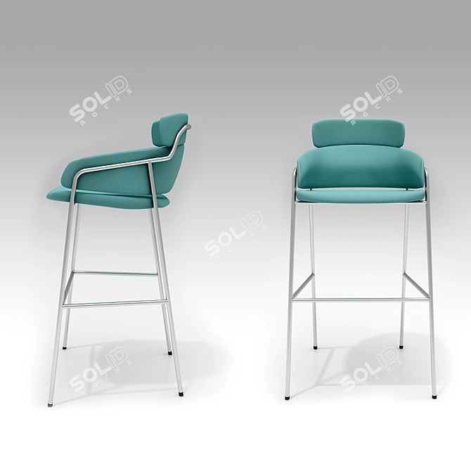 Sleek Strike Stool 3D model image 3